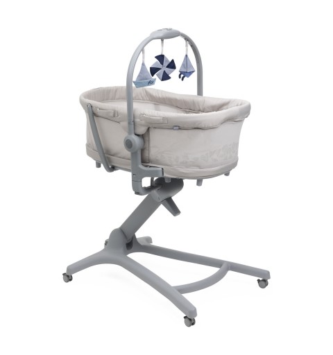 Chicco Baby Hug Air 5w1 PRO  - łóżeczko dostawne, leżak, krzesełko do karmienia | Beige Latte